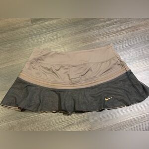 Nike Taupe and Black Ruffle Tennis Skirt